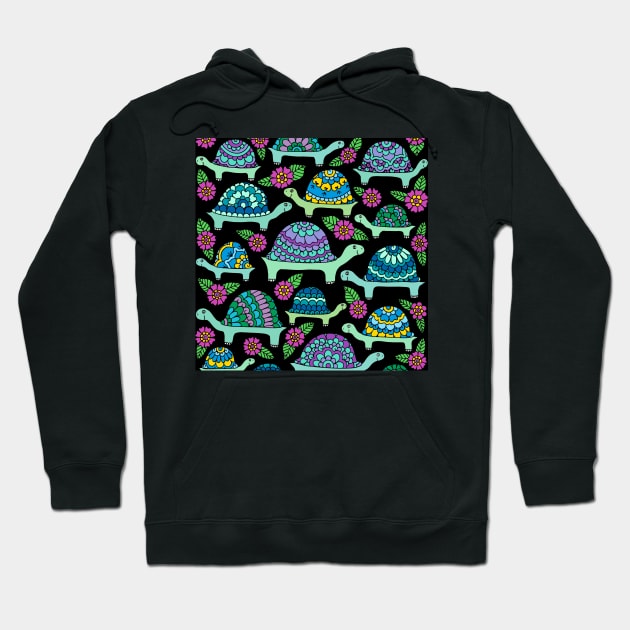 Tortoises Black Palette Hoodie by HLeslie Design